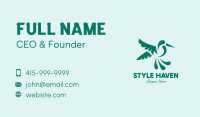 Green Flying Hummingbird Business Card Image Preview