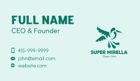 Green Flying Hummingbird Business Card Image Preview