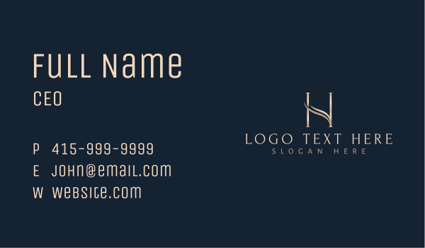 Elegant Wave Letter H Business Card Design Image Preview