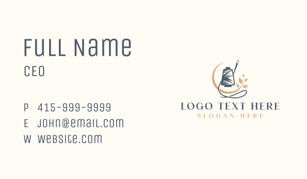 Sewing Thread Needle Plant Business Card Design Image Preview