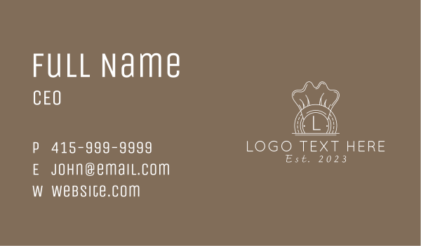 Classic Chef Hat Letter  Business Card Design Image Preview