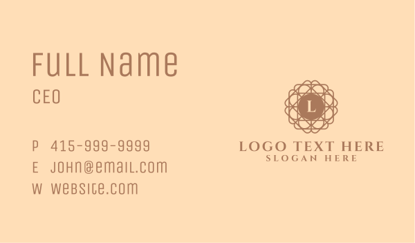 Brown Geometric Wreath Letter Business Card Design Image Preview