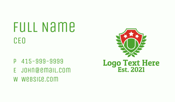 Tennis Ball Crest  Business Card Design Image Preview