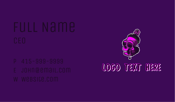 Purple Skull Spray Paint Business Card Design Image Preview