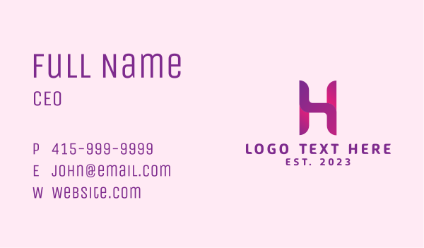 Music Streaming Letter H Business Card Design Image Preview