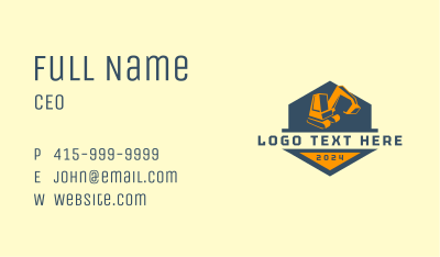 Mining Industrial Excavator Business Card Image Preview