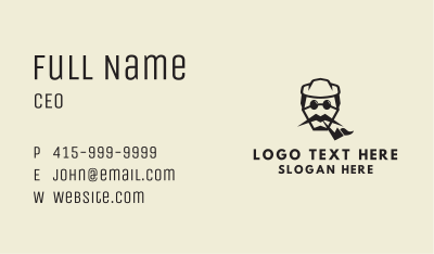 Hipster Cigar Man Business Card Image Preview
