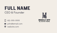 Industrial Contractor Builder Letter H Business Card Image Preview