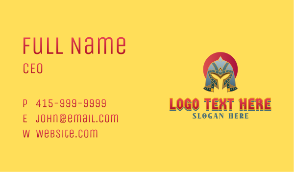 Medieval Knight Helmet Business Card Design Image Preview