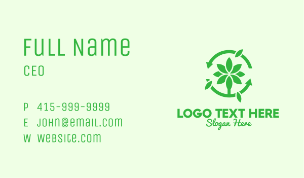 Green Plant Cycle Business Card Design Image Preview