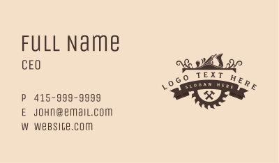 Carpentry Planer Woodwork Business Card Image Preview
