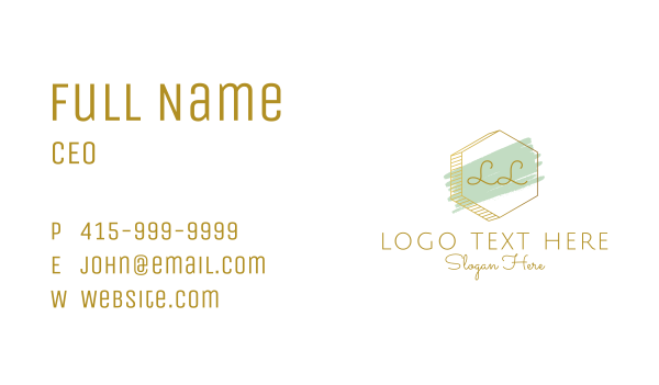 Golden Hexagon Lettermark Business Card Design Image Preview