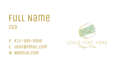 Golden Hexagon Lettermark Business Card Image Preview
