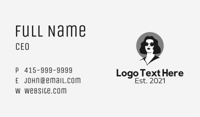 Monochrome Woman  Business Card Image Preview