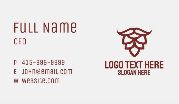Brown Acorn Mustache Business Card Design Image Preview