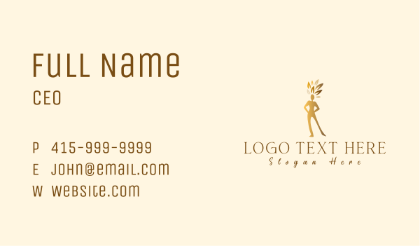 Gold Woman Tree Business Card Design Image Preview