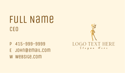 Gold Woman Tree Business Card Image Preview