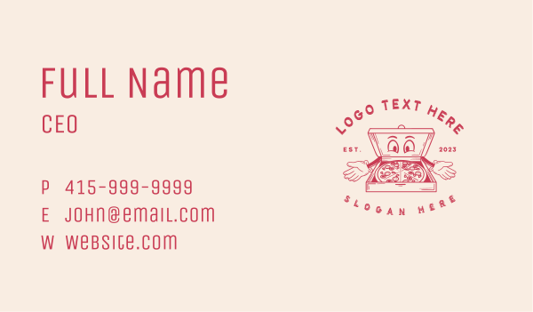 Retro Pizza Diner Business Card Design Image Preview