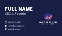 Circle America Flag Wave Business Card Image Preview