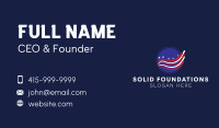 Circle America Flag Wave Business Card Design