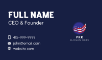 Circle America Flag Wave Business Card Image Preview