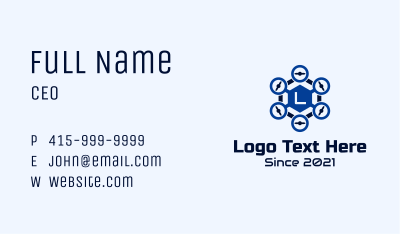 Hexagon Drone Letter Business Card Image Preview