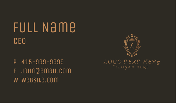 Ornament Shield Luxury Letter Business Card Design Image Preview