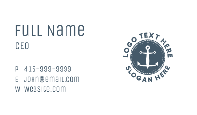 Blue Marine Anchor Business Card Image Preview