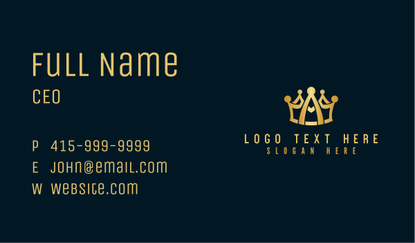 Gold Crown Gradient Business Card Design Image Preview