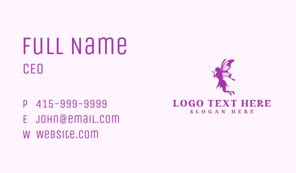 Beautiful Feminine Fairy  Business Card Design Image Preview