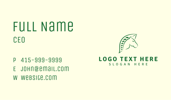 Horse Leaf Nature Business Card Design Image Preview