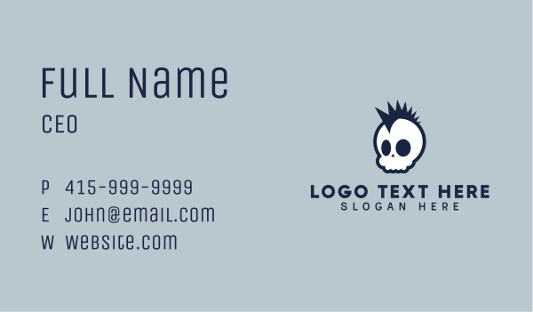 Cool Punk Skull Business Card Design Image Preview