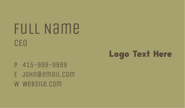 Brown Generic Wordmark   Business Card Design Image Preview