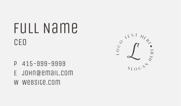 Half Round Circle Lettermark Business Card Design Image Preview