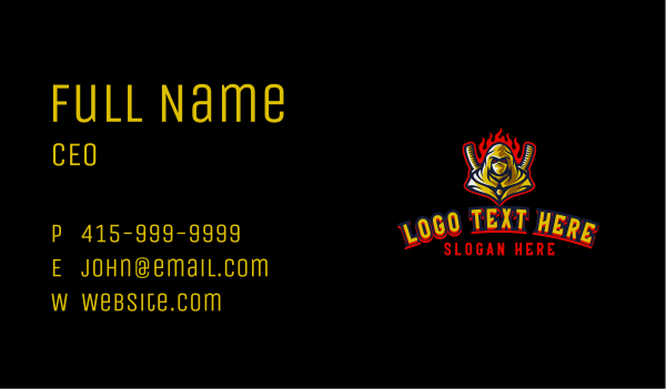 Samurai Ninja Warrior Gaming Business Card Design Image Preview