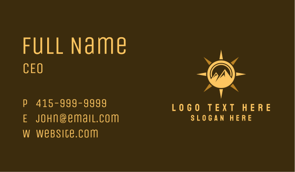 Sun Mountain Camping  Business Card Design Image Preview