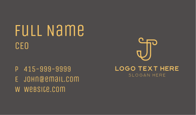 Luxury Letter J Business Card Image Preview