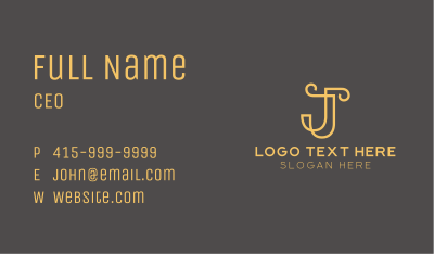 Luxury Letter J Business Card Image Preview