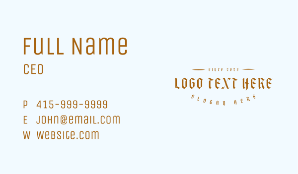 Generic Gothic Wordmark Business Card Design Image Preview