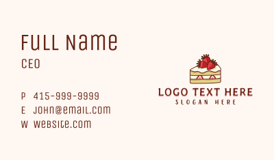 Strawberry Shortcake Cake Business Card Image Preview