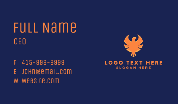 Orange Hawk Emblem Business Card Design Image Preview