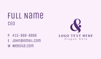 Elegant Purple Ampersand Business Card Image Preview