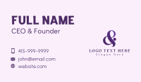 Elegant Purple Ampersand Business Card Image Preview