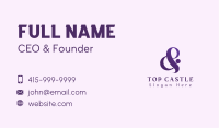 Elegant Purple Ampersand Business Card Image Preview