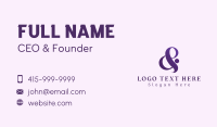 Elegant Purple Ampersand Business Card Design