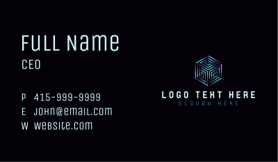 Cyber Tech Hexagon Business Card Image Preview