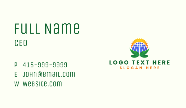 Solar Panel Power Business Card Design Image Preview