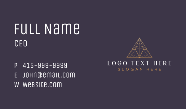 Luxury Pyramid Triangle Business Card Design Image Preview