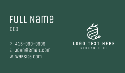 Leafy White Letter A Business Card Image Preview