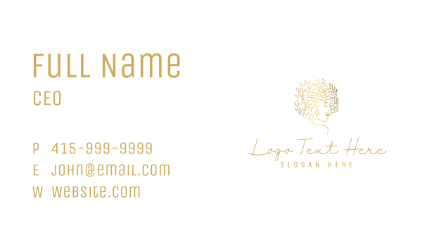 Gold Wellness Flower Woman Business Card Design Image Preview